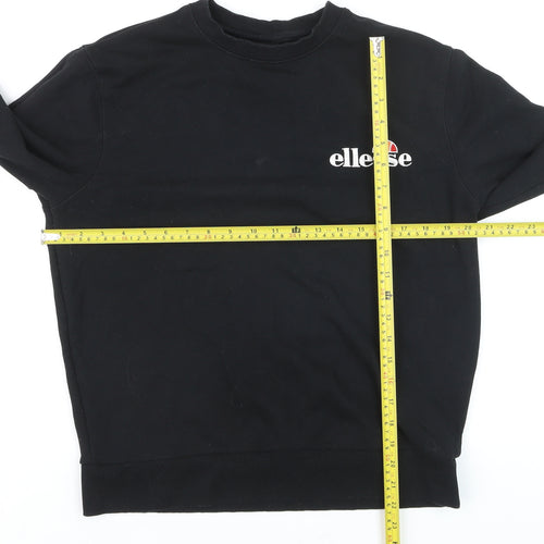 Ellesse Womens Black Crew Neck Pullover Sweatshirt UK 12