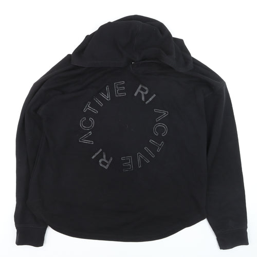 River Island RI Active Black Women's L Hoodie Backless Long Sleeve