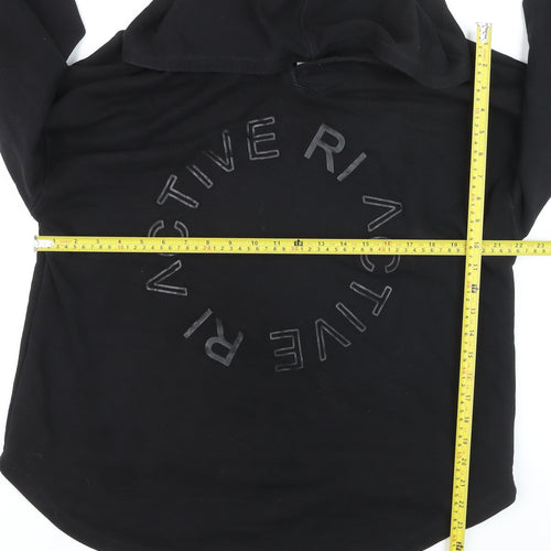 River Island RI Active Black Women's L Hoodie Backless Long Sleeve