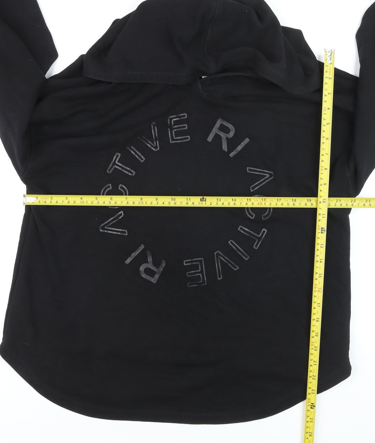 River Island RI Active Black Women's L Hoodie Backless Long Sleeve