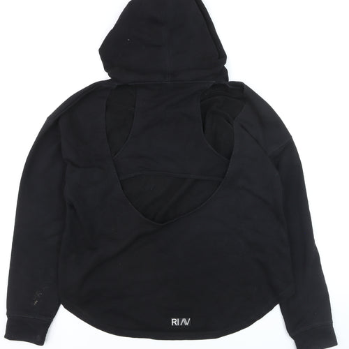 River Island RI Active Black Women's L Hoodie Backless Long Sleeve