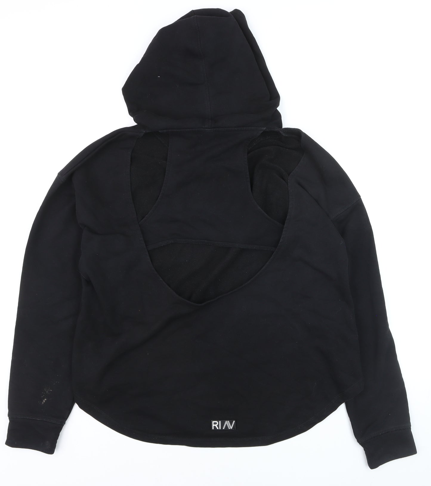 River Island RI Active Black Women's L Hoodie Backless Long Sleeve