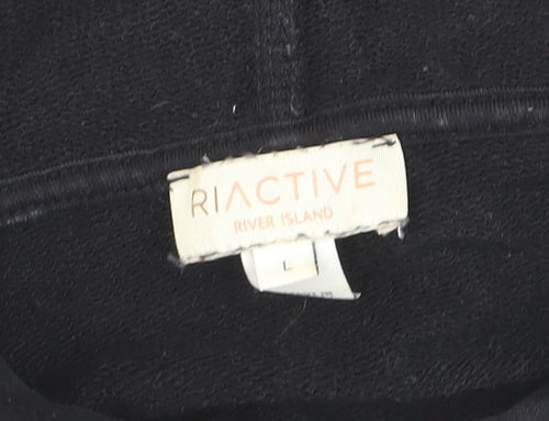 River Island RI Active Black Women's L Hoodie Backless Long Sleeve
