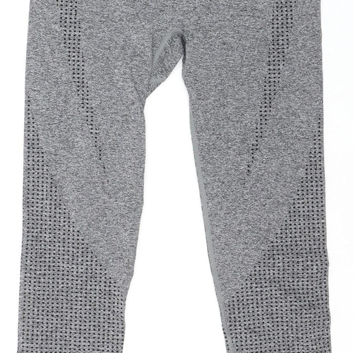 Sport Womens Grey Seamless Activewear Leggings Size S