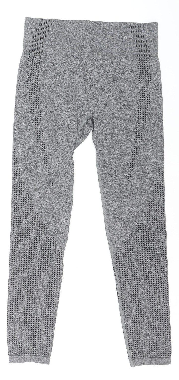 Sport Womens Grey Seamless Activewear Leggings Size S