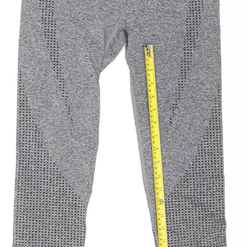Sport Womens Grey Seamless Activewear Leggings Size S