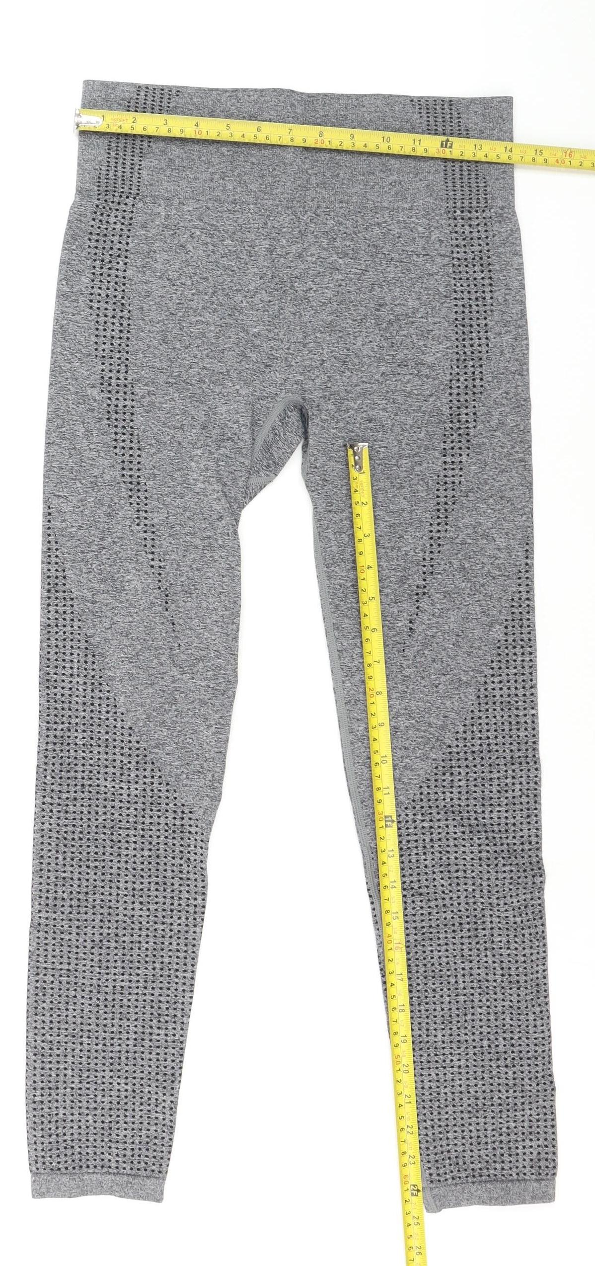 Sport Womens Grey Seamless Activewear Leggings Size S