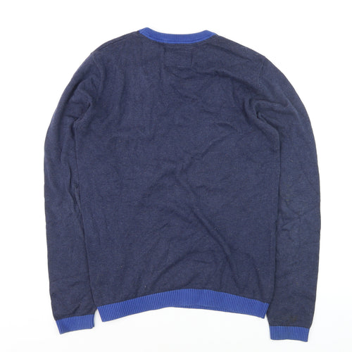 Diesel Men's Blue Cotton Crew Neck Pullover Jumper Size S