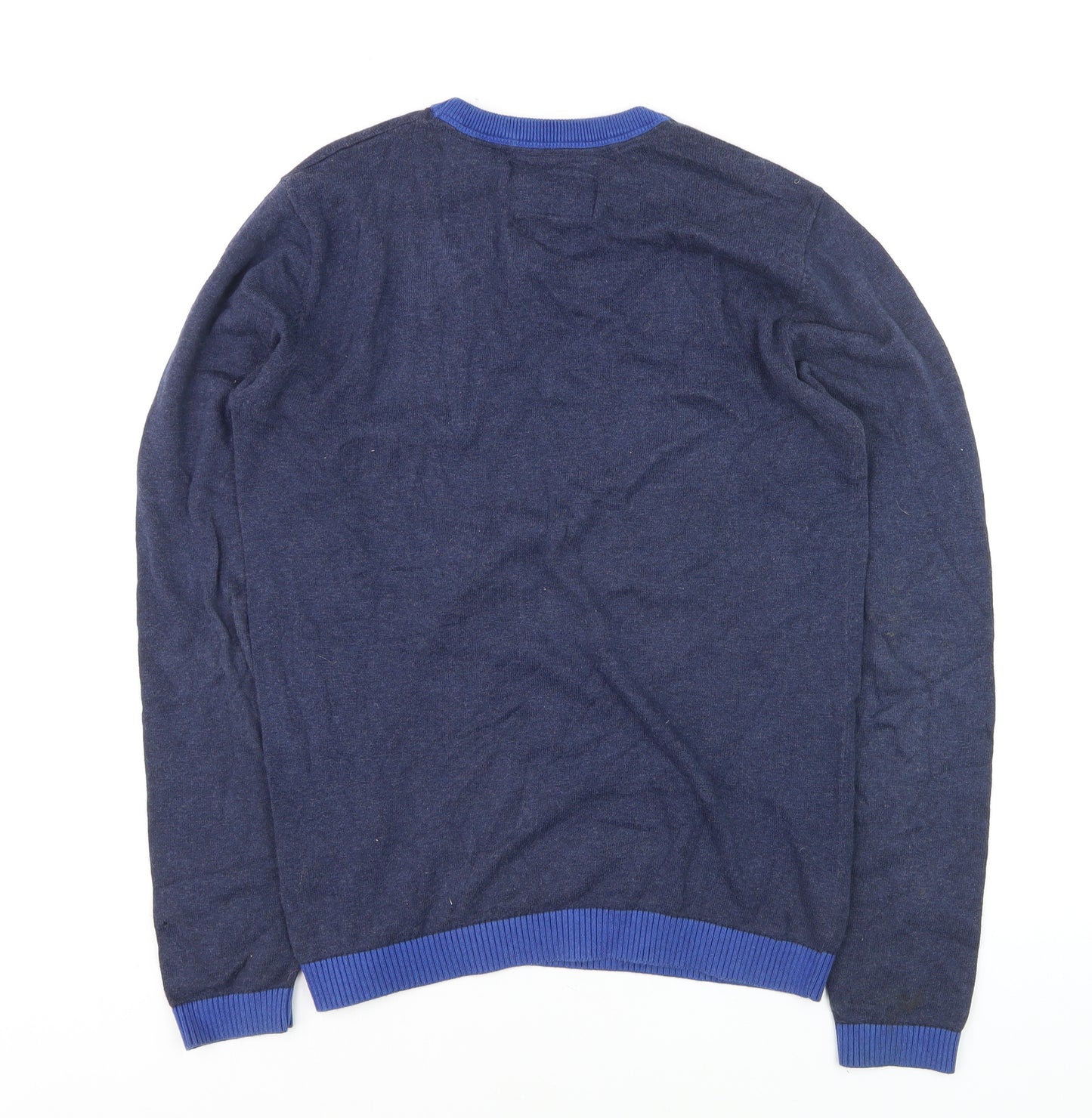Diesel Men's Blue Cotton Crew Neck Pullover Jumper Size S