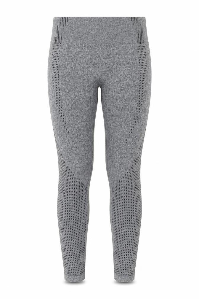 Front view of Dunnes women’s grey seamless performance leggings m