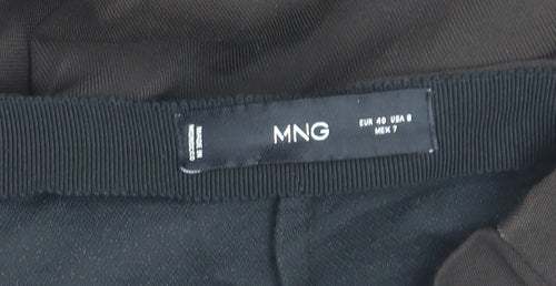 MNG Women's Black Tailored Stretch Trousers Size 12 Regular Fit