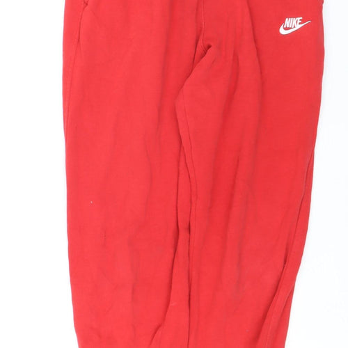 Nike Womens Red XL Jogger Sweatpants Elastic Waist Fleece Lined