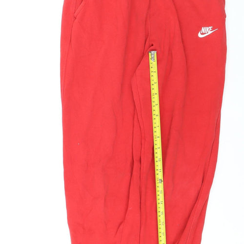 Nike Womens Red XL Jogger Sweatpants Elastic Waist Fleece Lined
