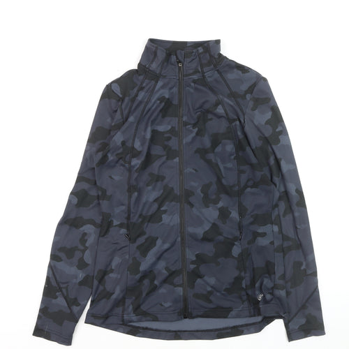 Dunnes Stores Women's Black Camo Full Zip Track Jacket Size 8