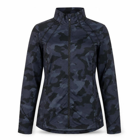 Dunnes Stores Women's Black Camo Full Zip Track Jacket Size 8