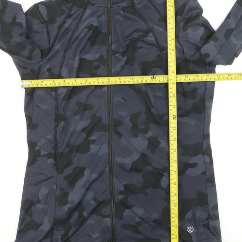 Dunnes Stores Women's Black Camo Full Zip Track Jacket Size 8