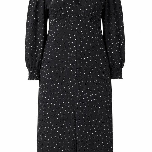Dunnes Women Black XL V-Neck Long Sleeve Shift Dress