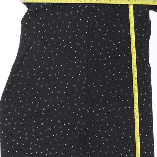 Dunnes Women Black XL V-Neck Long Sleeve Shift Dress