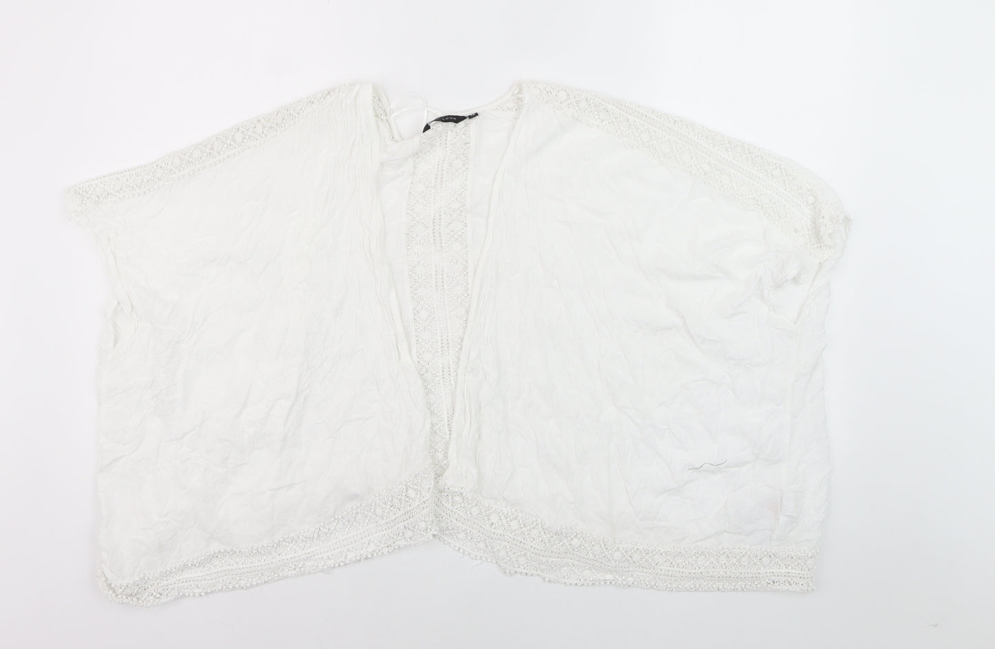 New Look Women’s White Lace Kimono Blouse Size 12 Bohemian