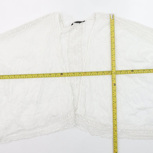 New Look Women’s White Lace Kimono Blouse Size 12 Bohemian