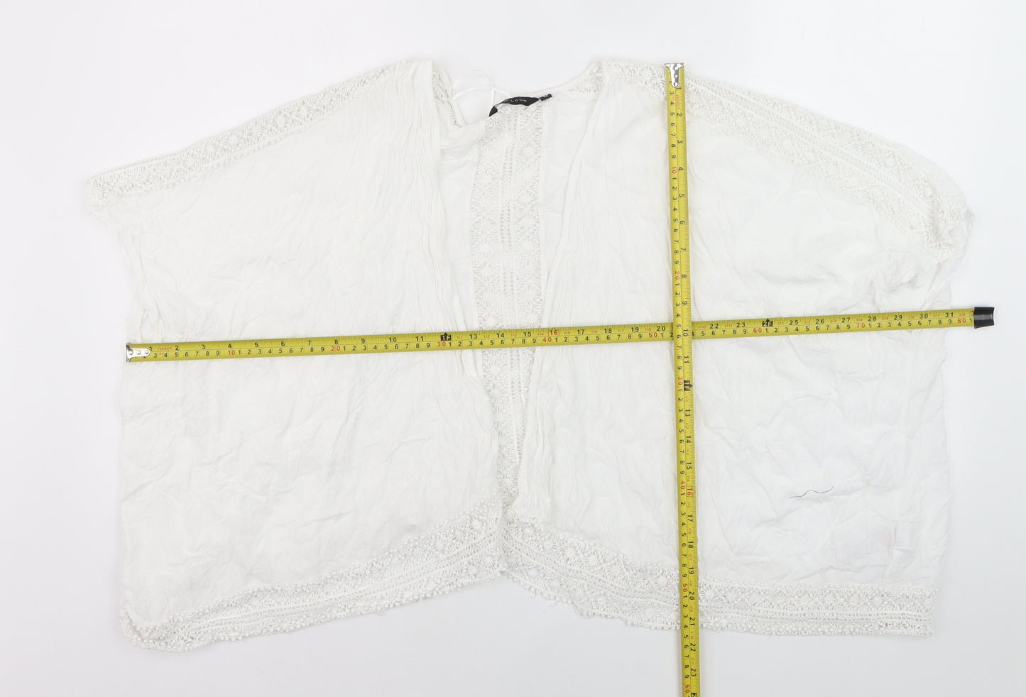 New Look Women’s White Lace Kimono Blouse Size 12 Bohemian