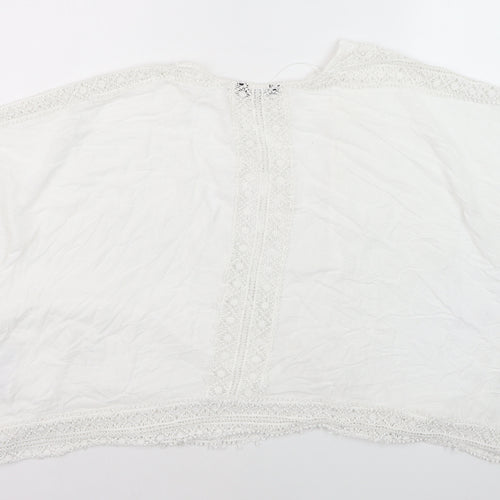 New Look Women’s White Lace Kimono Blouse Size 12 Bohemian
