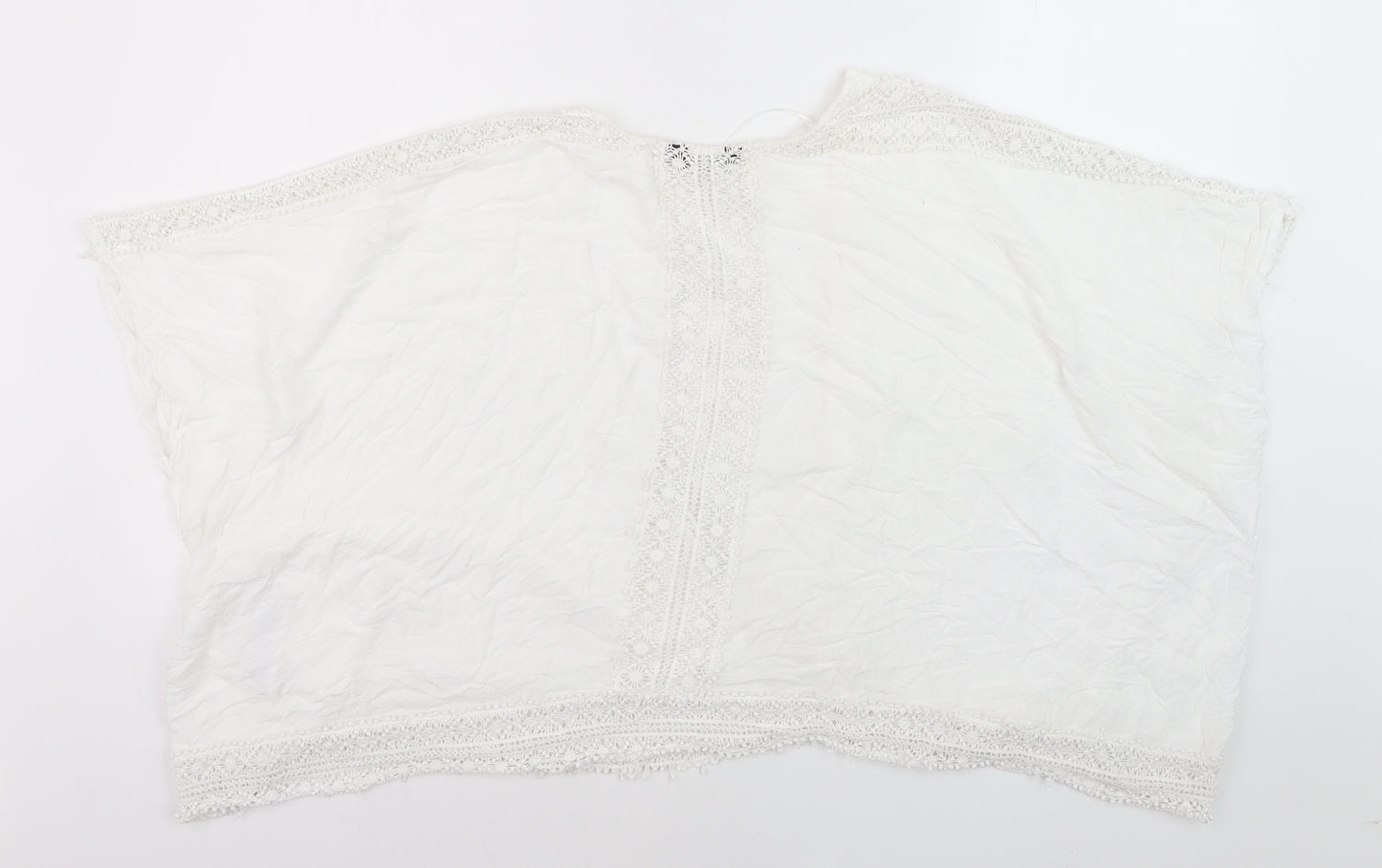New Look Women’s White Lace Kimono Blouse Size 12 Bohemian