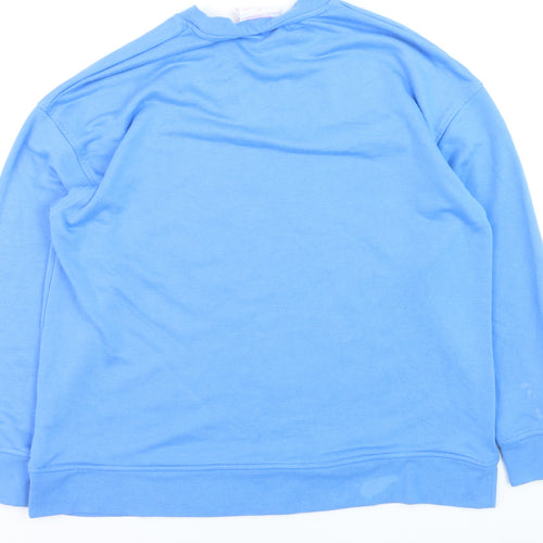 Primark Disney Stitch Blue Sweatshirt Women L Pullover Crew Neck