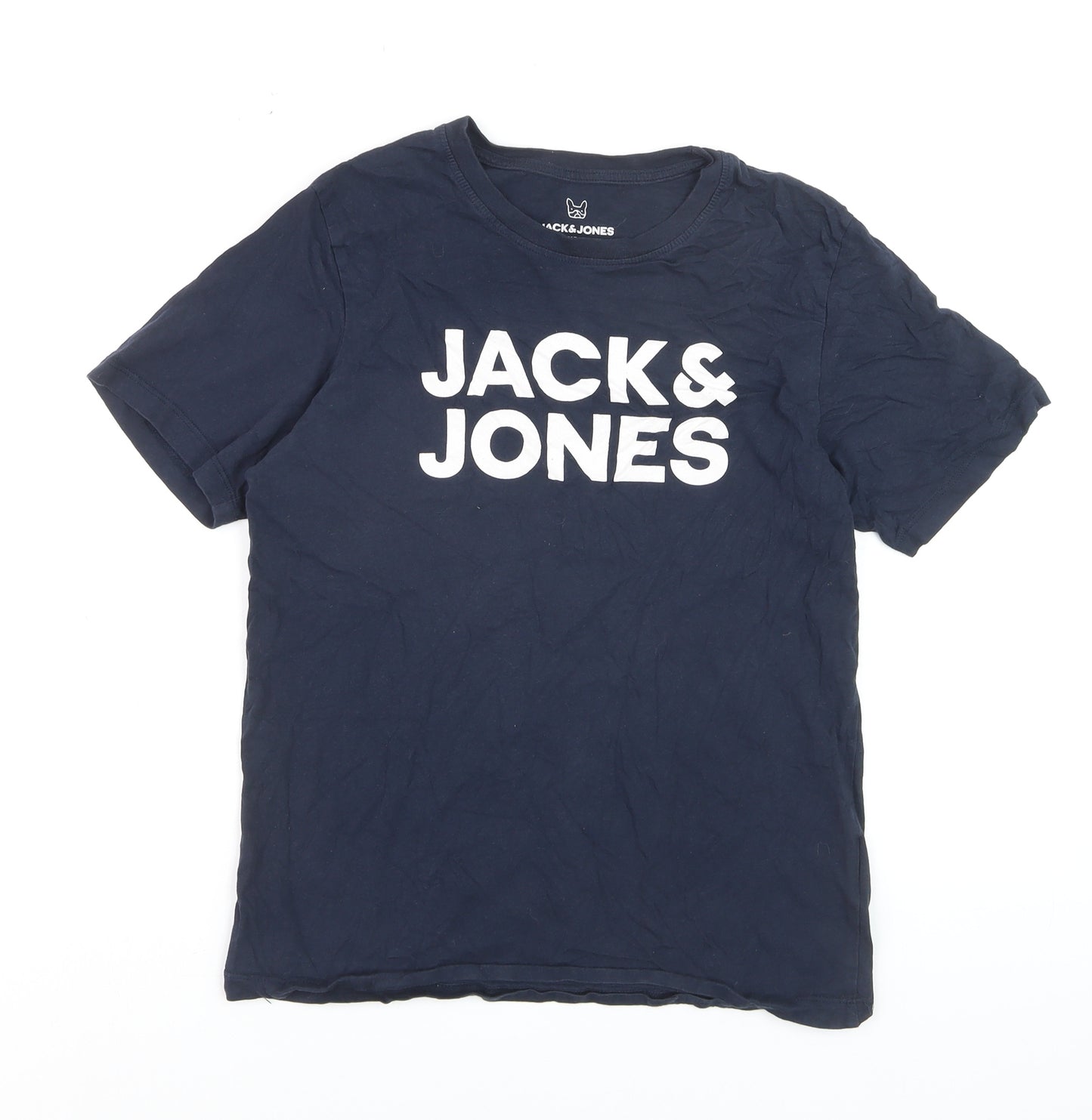 Jack & Jones Boys Blue Logo T-Shirt 14 Years Short Sleeve Cotton Top