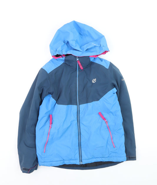 Dare 2B Girls Blue Waterproof Ski Jacket Hooded 9-10 Years