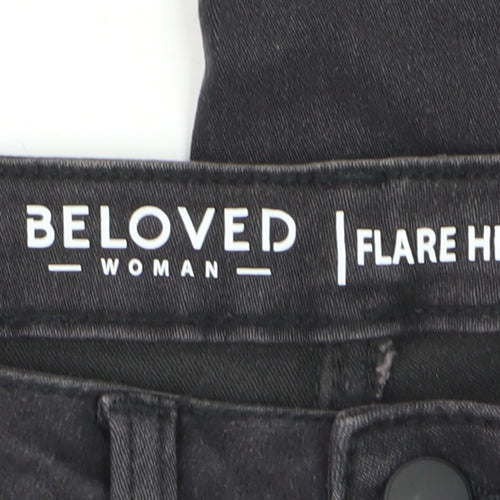 Beloved Women Black High Rise Flared Denim Jeans Size 8