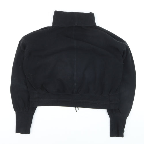 Sweaty Betty Womens Black Roll Neck Drawstring Hem Jumper Medium