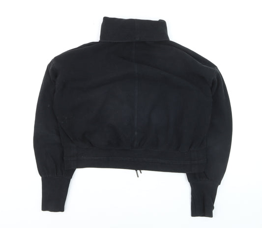 Sweaty Betty Womens Black Roll Neck Drawstring Hem Jumper Medium