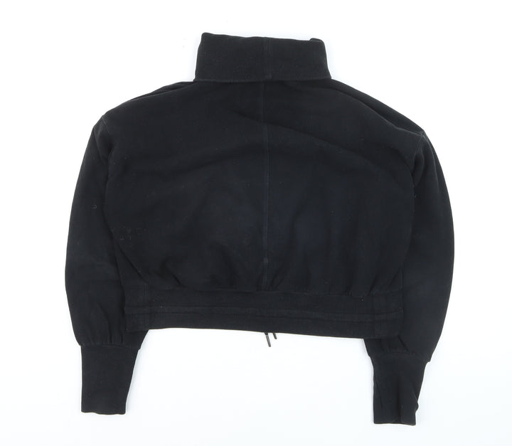 Sweaty Betty Womens Black Roll Neck Drawstring Hem Jumper Medium