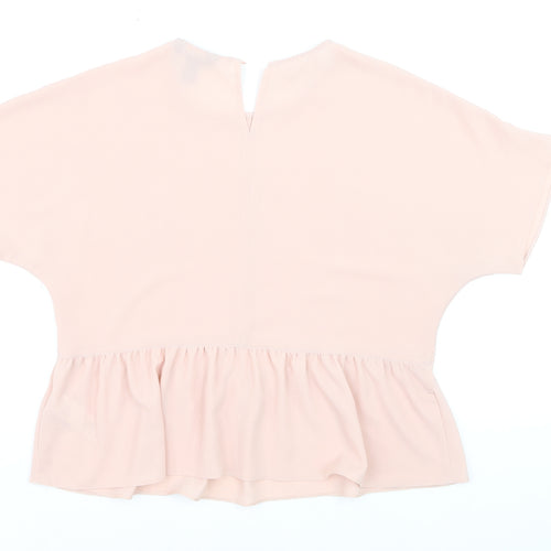 New Look Women Pink Peplum Blouse UK 12 Woven Lightweight Top
