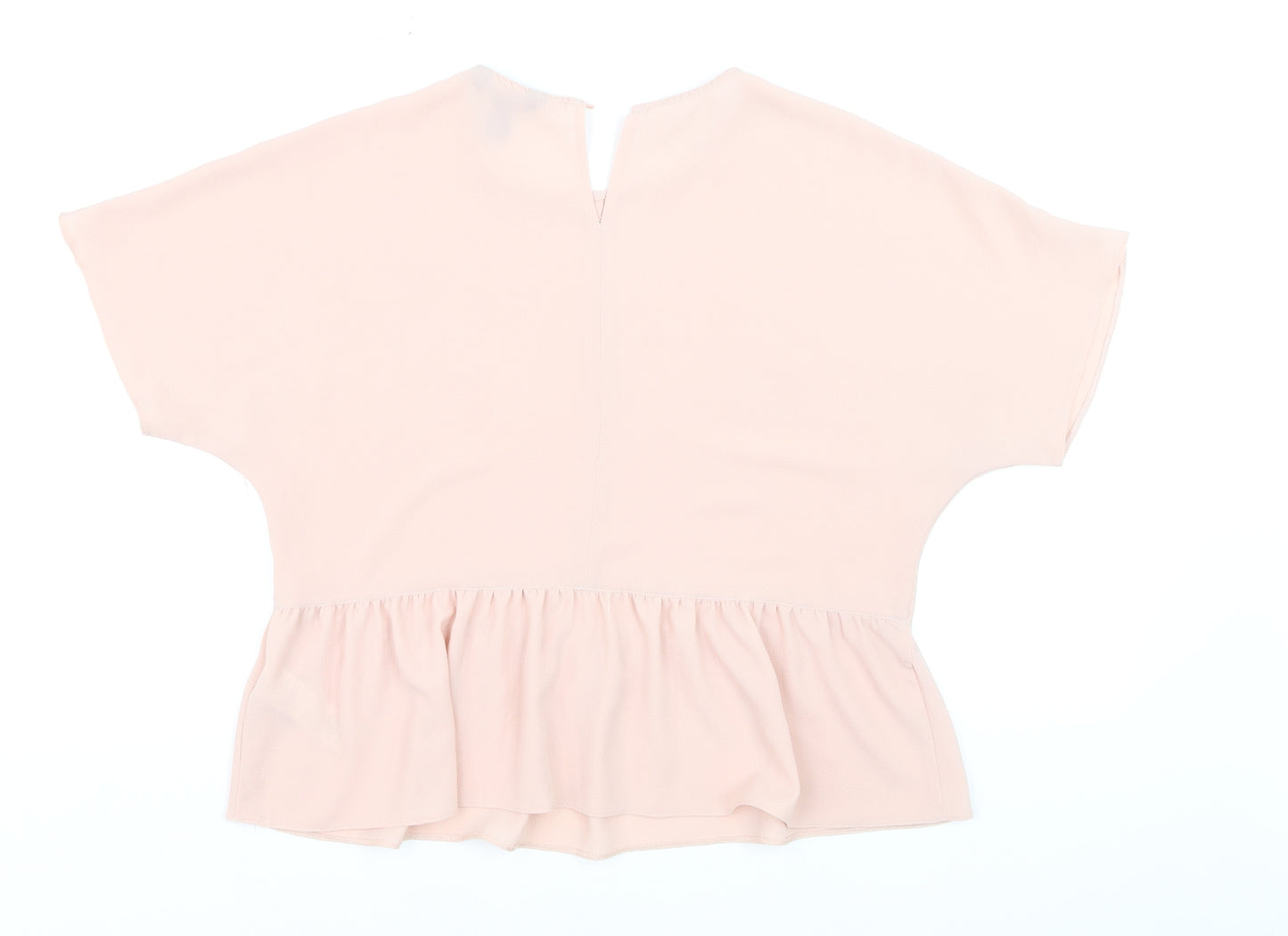 New Look Women Pink Peplum Blouse UK 12 Woven Lightweight Top