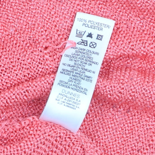 Dunnes Women Pink Short Sleeve Tie Front Wrap Knit Blouse Size 14