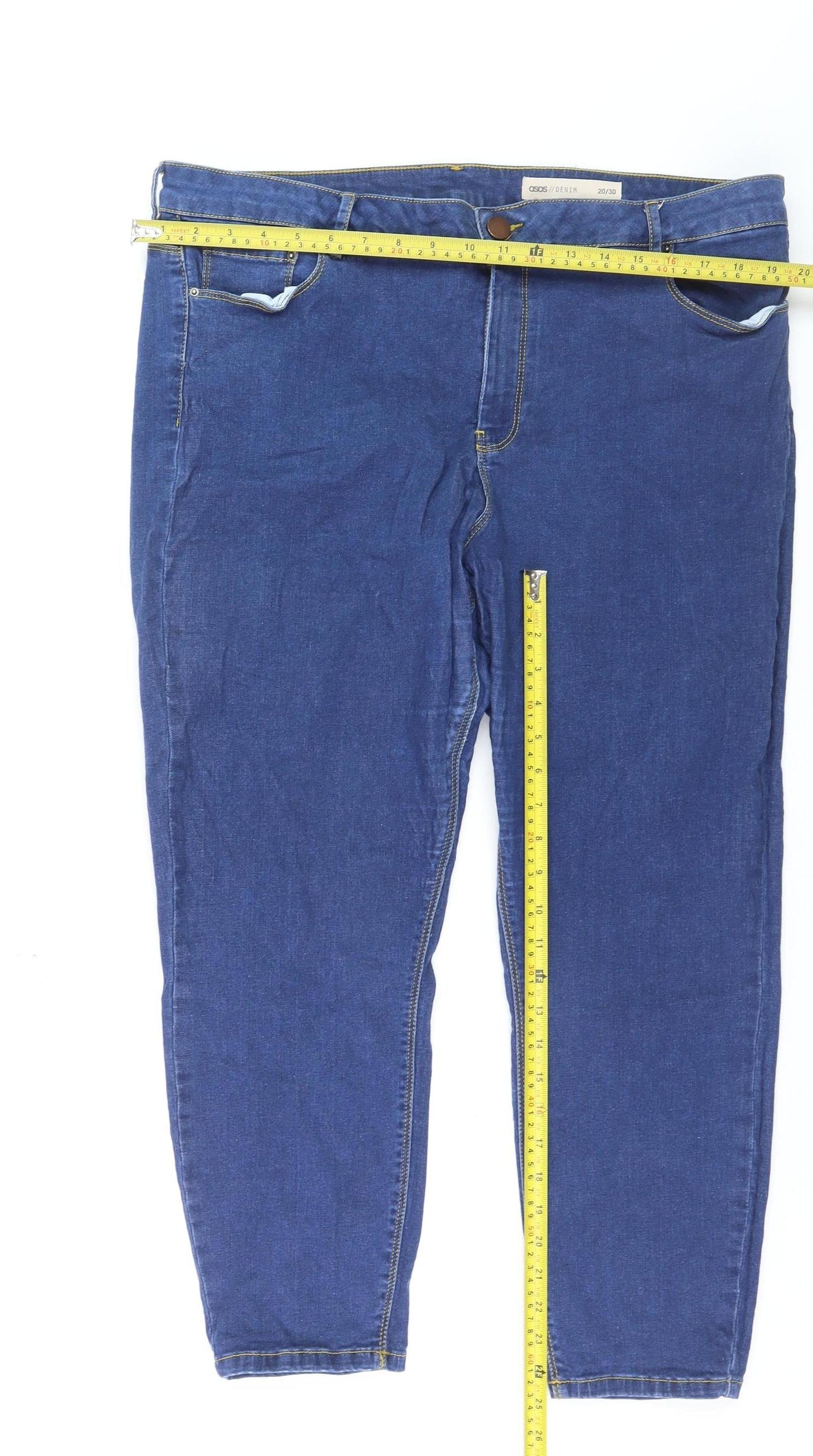 ASOS Women’s Blue Skinny Denim Jeans Size 20 L30 Stretch Cotton