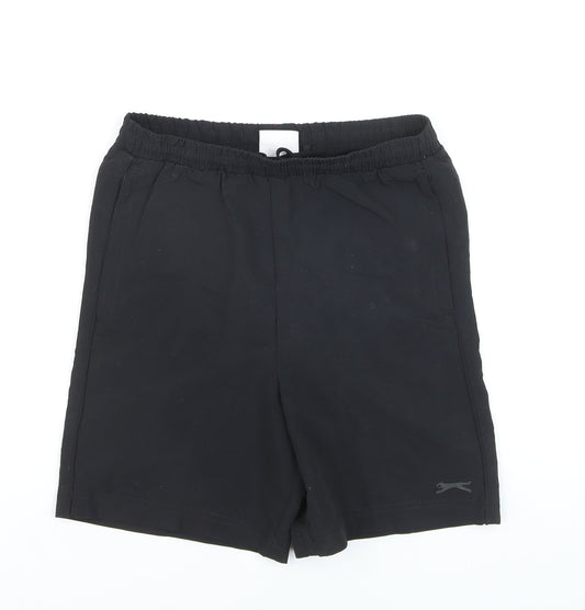 Slazenger Boys Black 11-12 Years Athletic Shorts Elastic Waist Lightweight