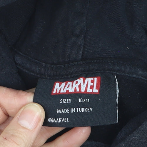 Marvel Boys Black Panther Black Pullover Hoodie 10-11 Years Cotton