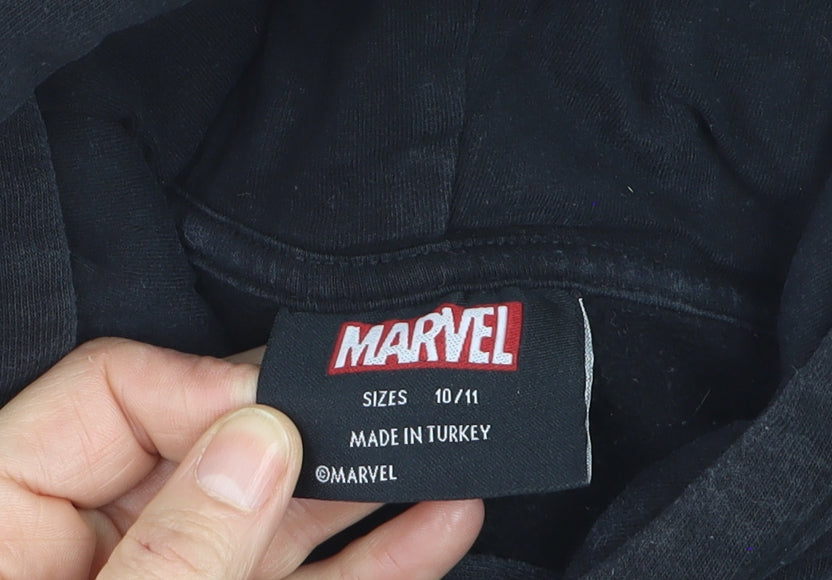 Marvel Boys Black Panther Black Pullover Hoodie 10-11 Years Cotton