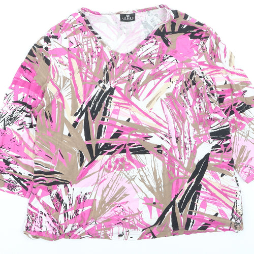 Barbara Lebek Women's Multicoloured Viscose Jersey T-Shirt Size 14