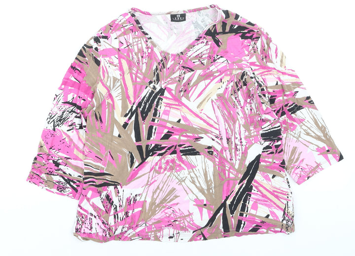 Barbara Lebek Women's Multicoloured Viscose Jersey T-Shirt Size 14