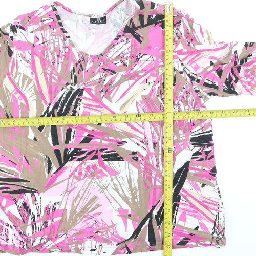 Barbara Lebek Women's Multicoloured Viscose Jersey T-Shirt Size 14