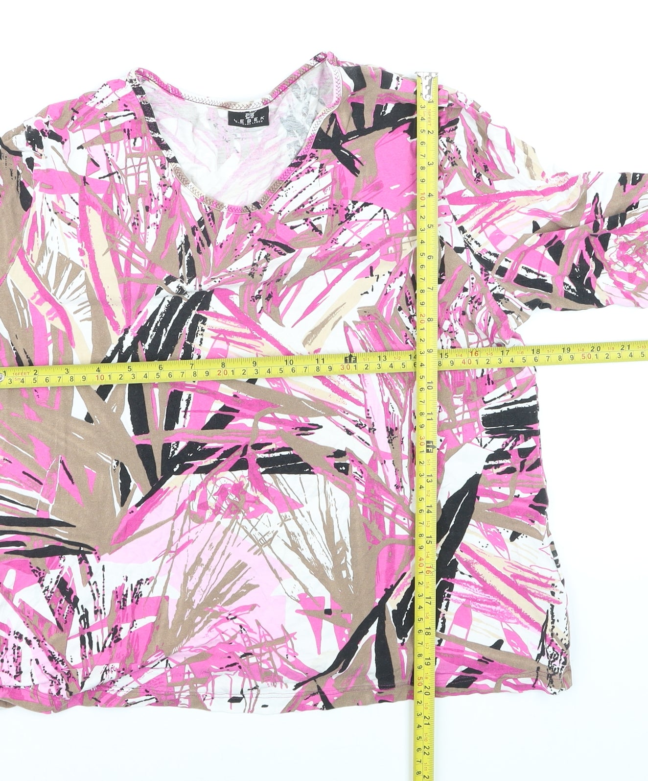 Barbara Lebek Women's Multicoloured Viscose Jersey T-Shirt Size 14