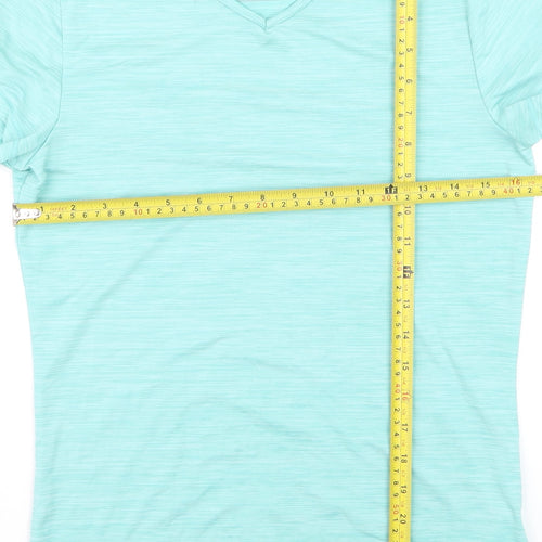 Energetics Womens Blue V-Neck Short Sleeve Activewear T-Shirt Size S