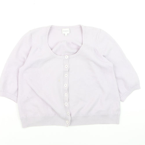 Kaliko Women Lilac 100% Cashmere Cardigan Size 18 Short Sleeve