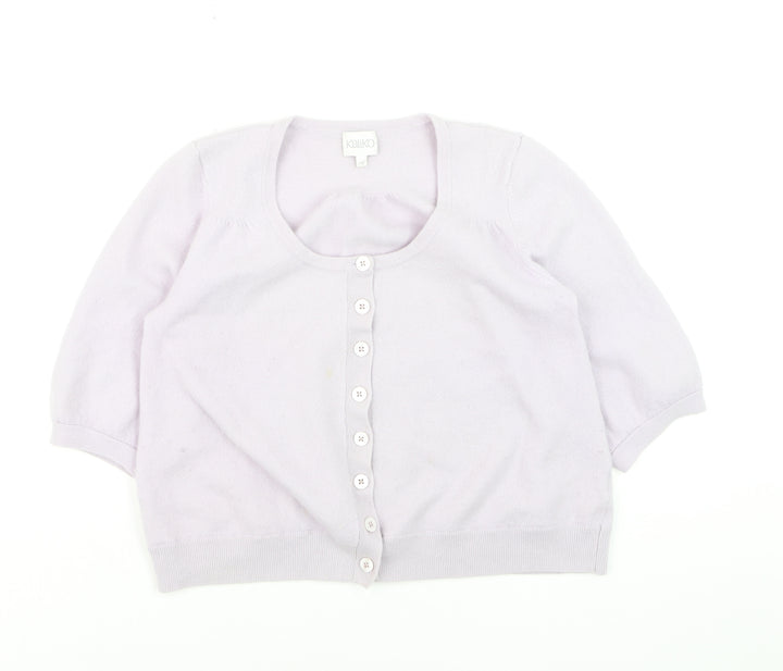 Kaliko Women Lilac 100% Cashmere Cardigan Size 18 Short Sleeve