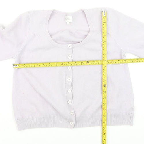 Kaliko Women Lilac 100% Cashmere Cardigan Size 18 Short Sleeve
