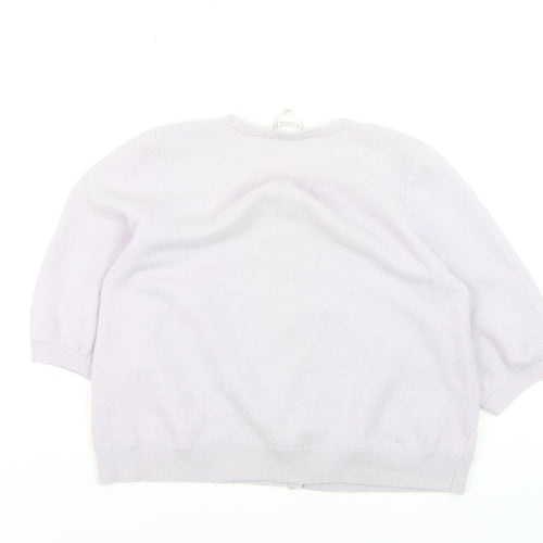Kaliko Women Lilac 100% Cashmere Cardigan Size 18 Short Sleeve